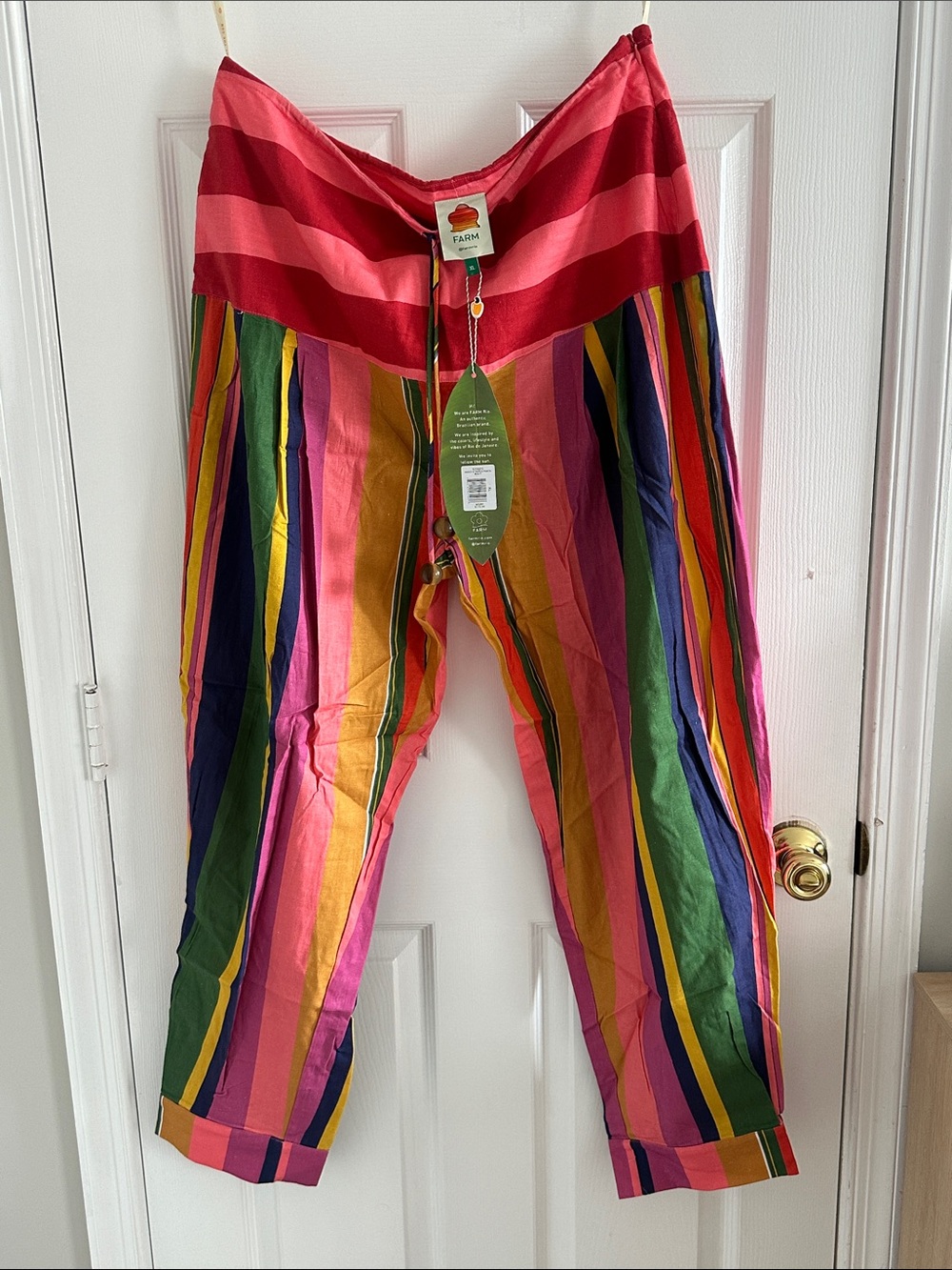 FARM Rio Pink & Multicolor Vertical Stripe womens Pants